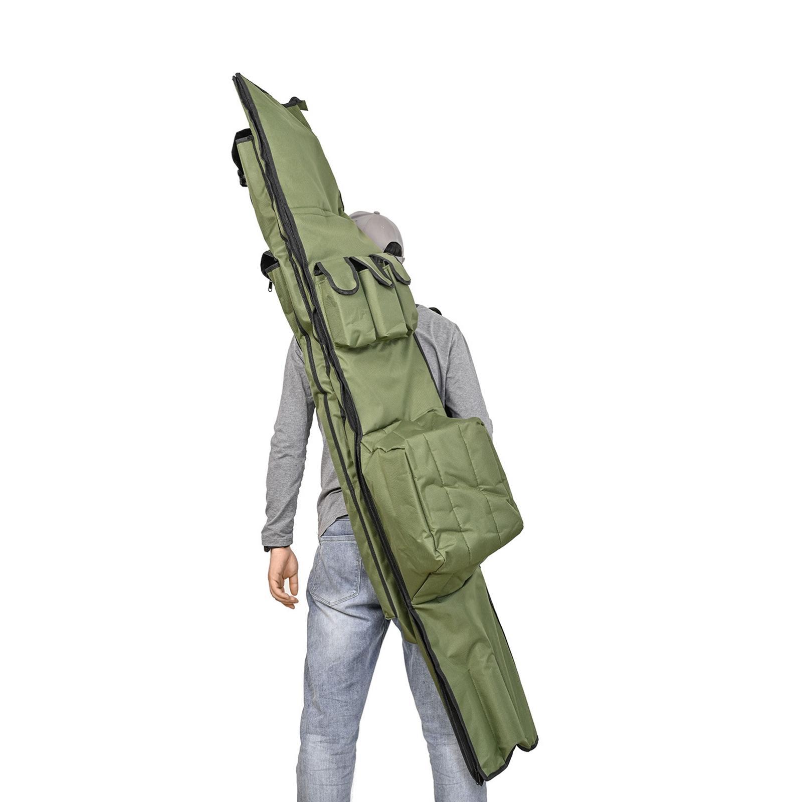 Fishing Rod Case Oxford Cloth Fishing Bag Portable Folding Fishing Rod Reel Tackle Tool Carry Case Carrier Travel Bag