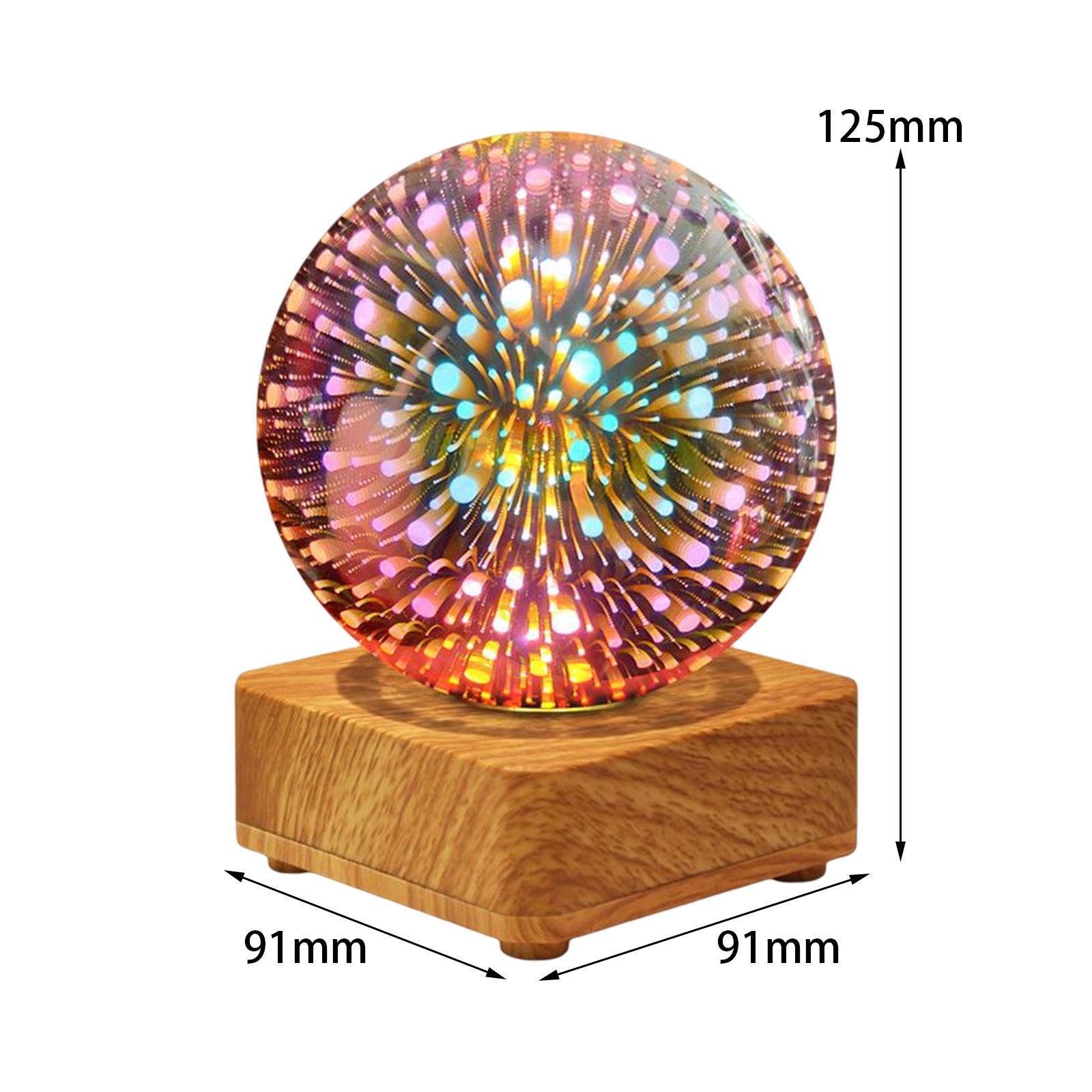 USB Powered LED 3D Glass Ball Night Light for Holiday Christmas Party Decor