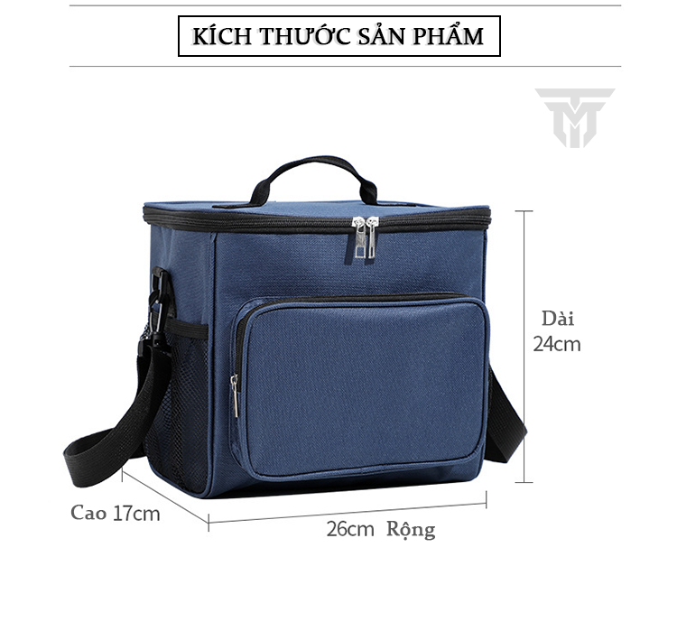 Túi Đựng Hộp Cơm Giữ Nhiệt Teement, Túi Đựng Đồ Ăn Trưa, Túi Chống Toả Nhiệt, Dày Dặn, Có Tay Xách, Dây Đai Đeo Vai, Thời Trang, Hiện Đại - Hàng Chính Hãng