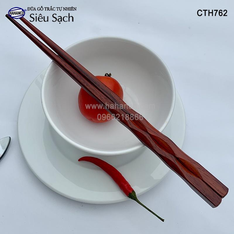 Đũa Nhật gỗ trắc đầu lượn sóng (10 đôi) - CTH762 - đũa gỗ siêu sạch - An toàn cho sức khỏe