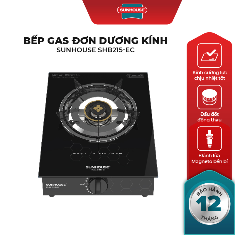 Bếp Gas Đơn Sunhouse SHB215-EC - Hàng Chính Hãng