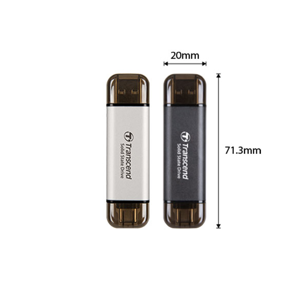 Ổ cứng gắn ngoài SSD Transcend ESD310S 512GB USB 10Gbps Type C/A  - Hàng chính hãng