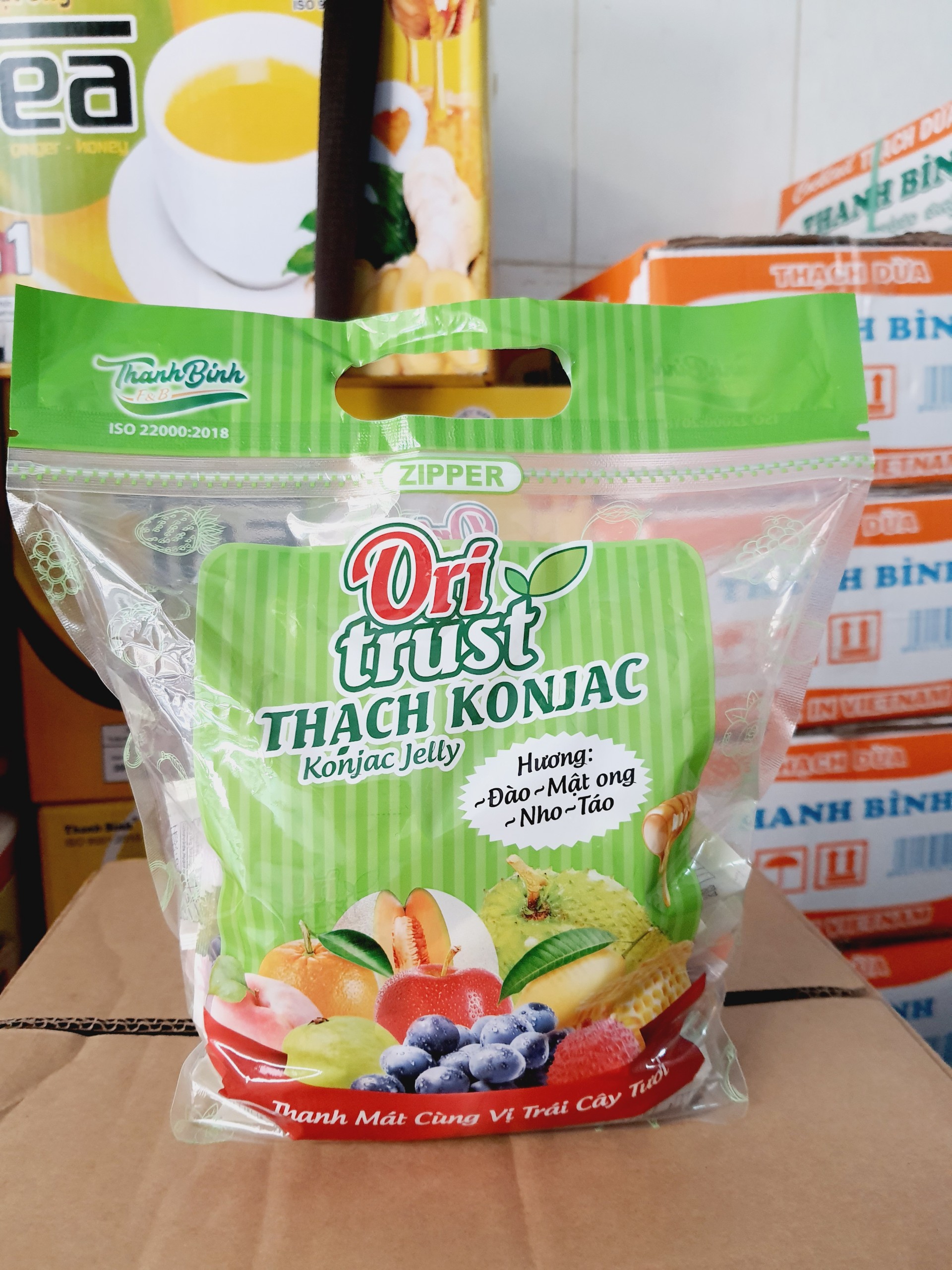 Thạch Trái Cây Konjac Thanh Bình Mix Vị Đào-Vị Mật Ong-Vị Nho-Vị Táo