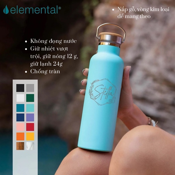 Set hộp quà tặng Sinh nhật, set Niềm Tin, bình giữ nhiệt và ly giữ nhiệt Elemental