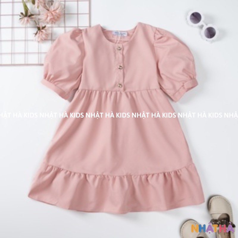 Váy bé gái babydoll M1 Chất Thô Lụa siêu xinh size đại từ 11-45kg