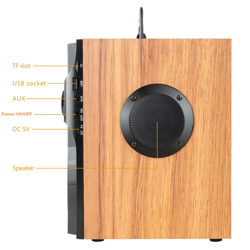 Loa bluetooth subwofer không dây fm radio 3D stereo stereo hES