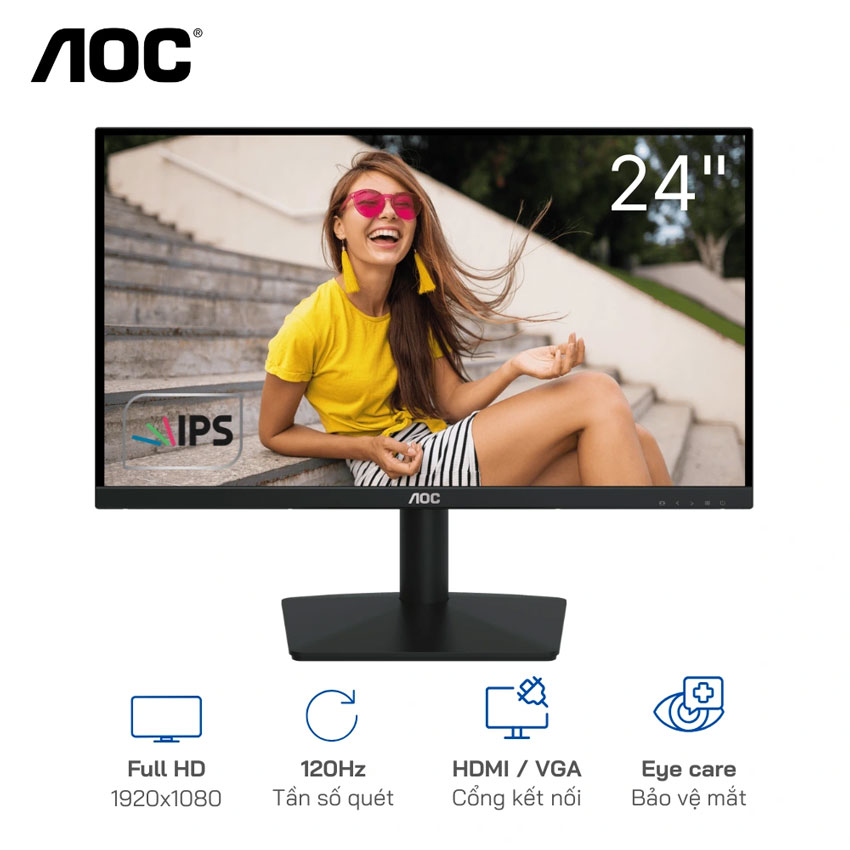 Màn Hình LCD AOC 24B15H3/71 (23.8 inch/FHD/IPS/120Hz/1ms) - Hàng Chính Hãng