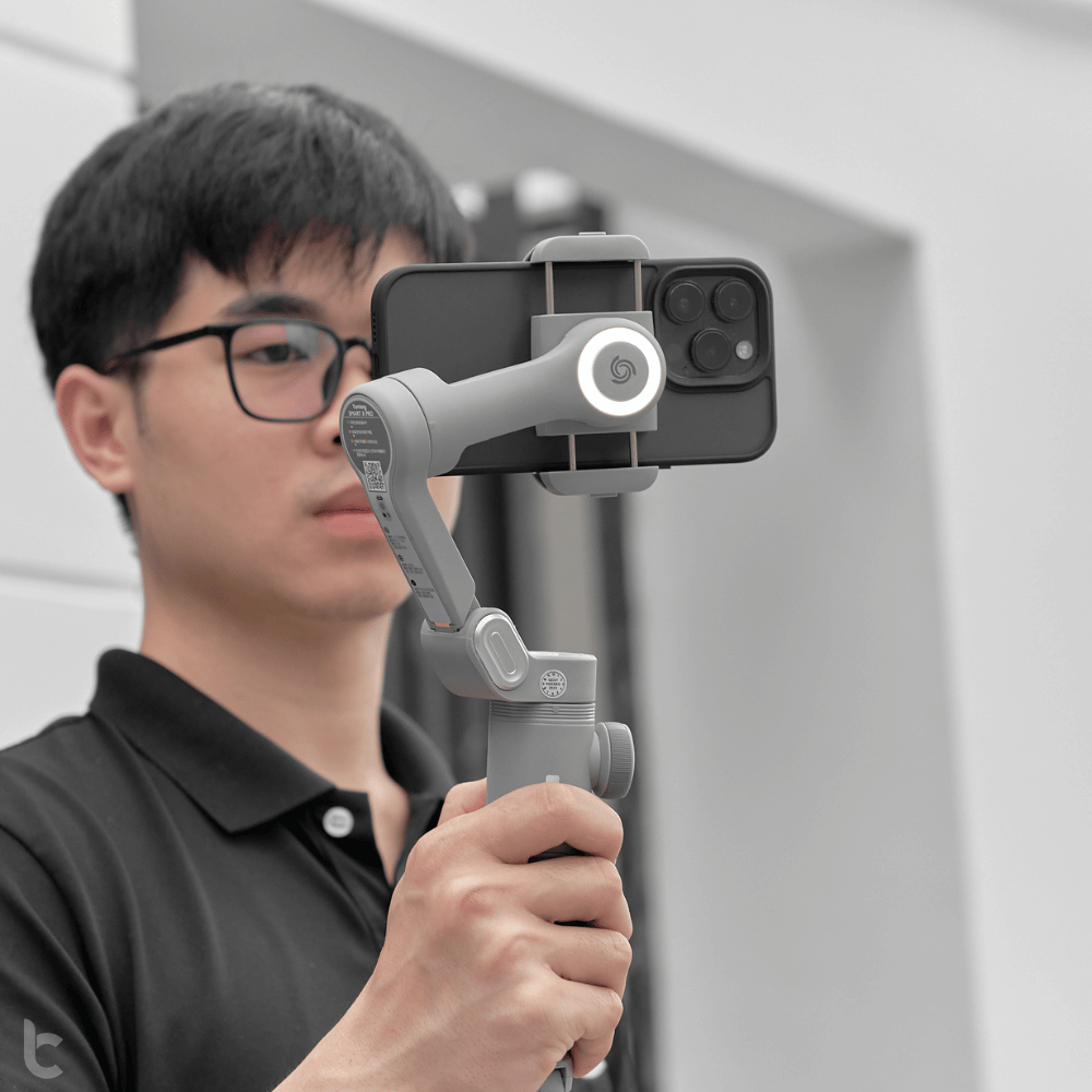 Gimbal Cầm Tay Chống Rung Điện Thoại WIWU YUNTENG WI-SE007, 3 Trục Chống Rung Quay Phim, Trang Bị Đèn LED Trợ Sáng - Hàng Chính Hãng