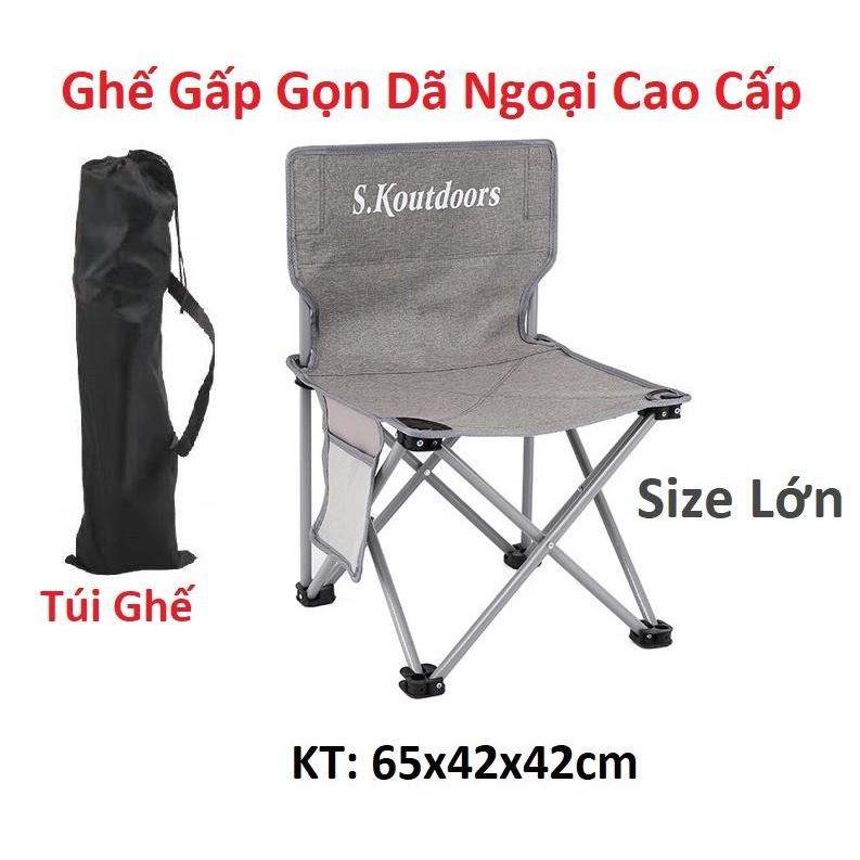 Ghế cắm trại ghế dã ngoại câu cá gấp gọn sơn tĩnh điện kèm túi đựng