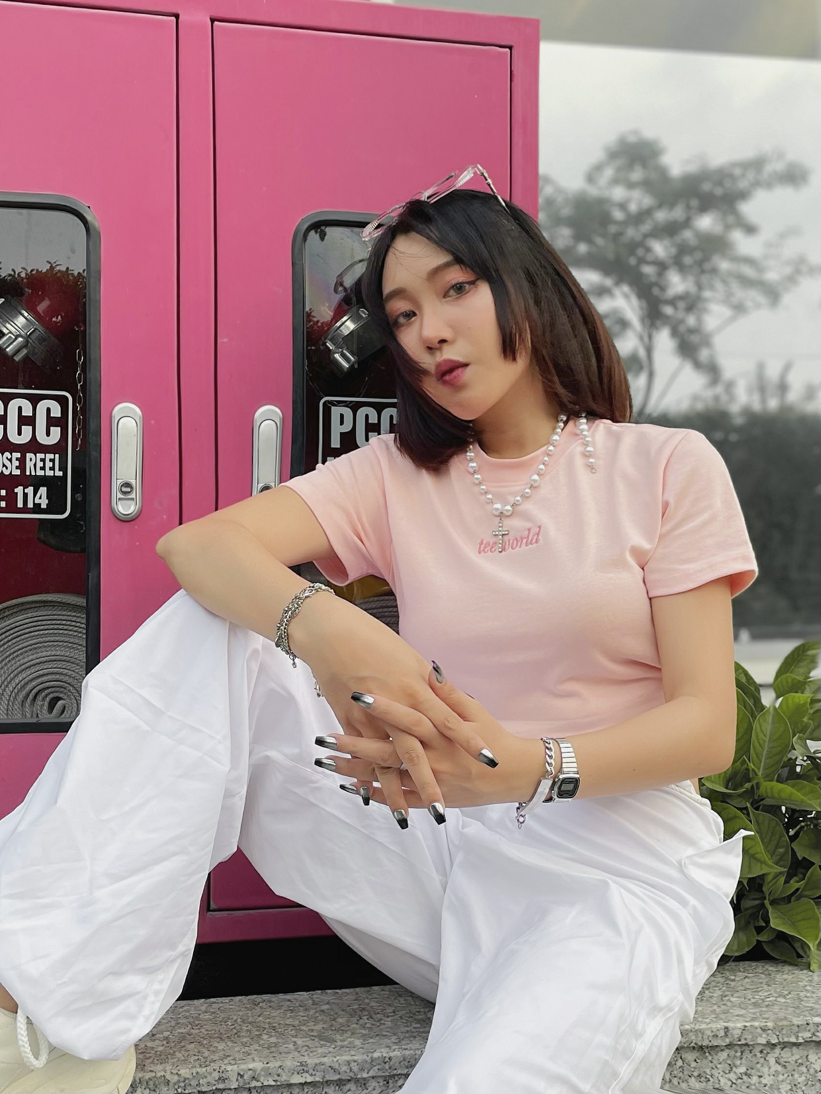 Áo thun Baby Tee Premium Basic Pink Local Brand Teeworld