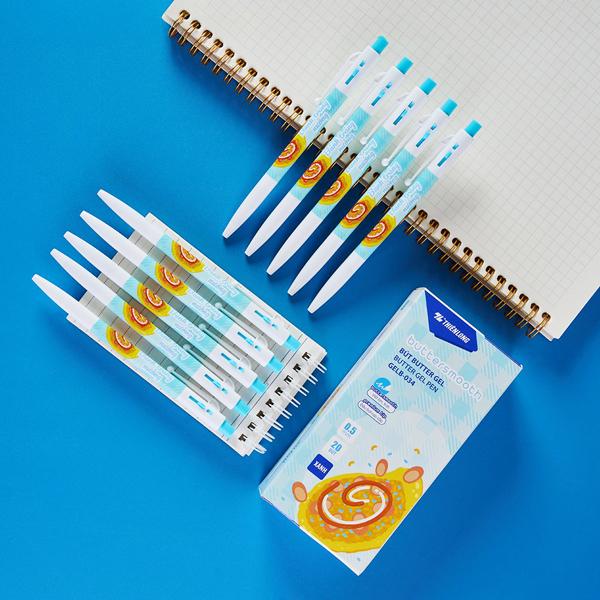 Hộp 20 Bút Gel Buttersmooth B 0.5 mm - Thiên Long GELB-034 - Mực Xanh - Bánh Tráng Nướng