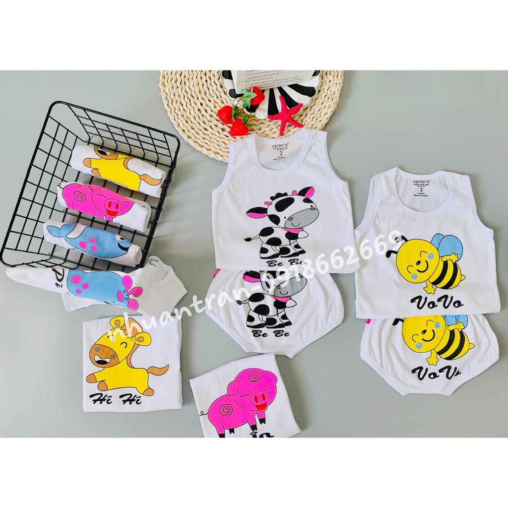 Combo 5 bộ ba lỗ bé trai bé gái szie 3-14kg