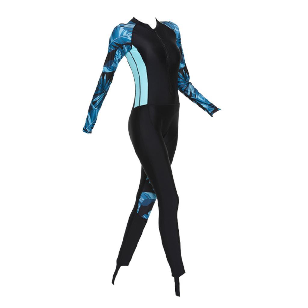 Women Wetsuit One Piece Scuba Diving Suit Dive Skin for Canoeing Blue S