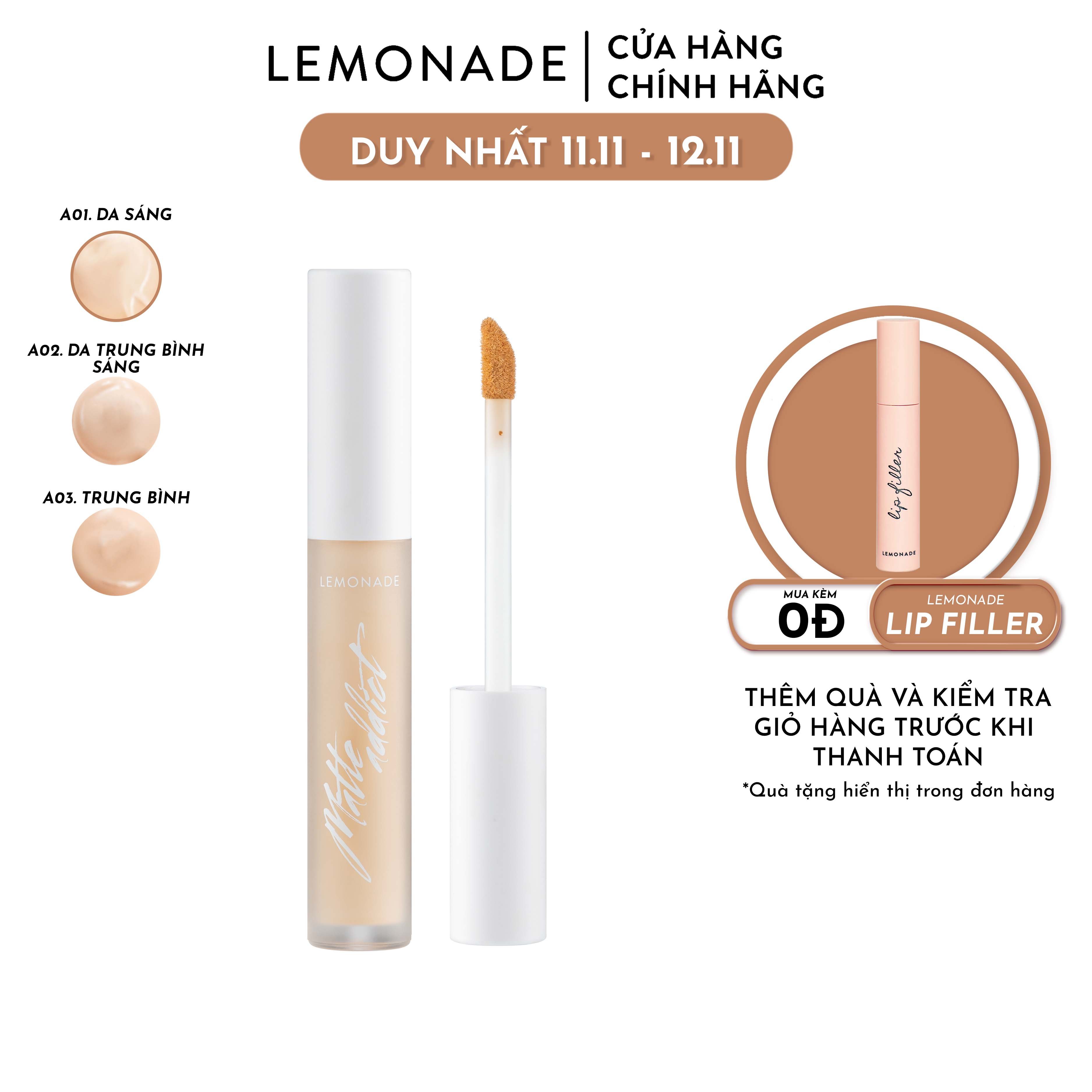 Kem che khuyết điểm Lemonade Matte Addict Concealer 3g