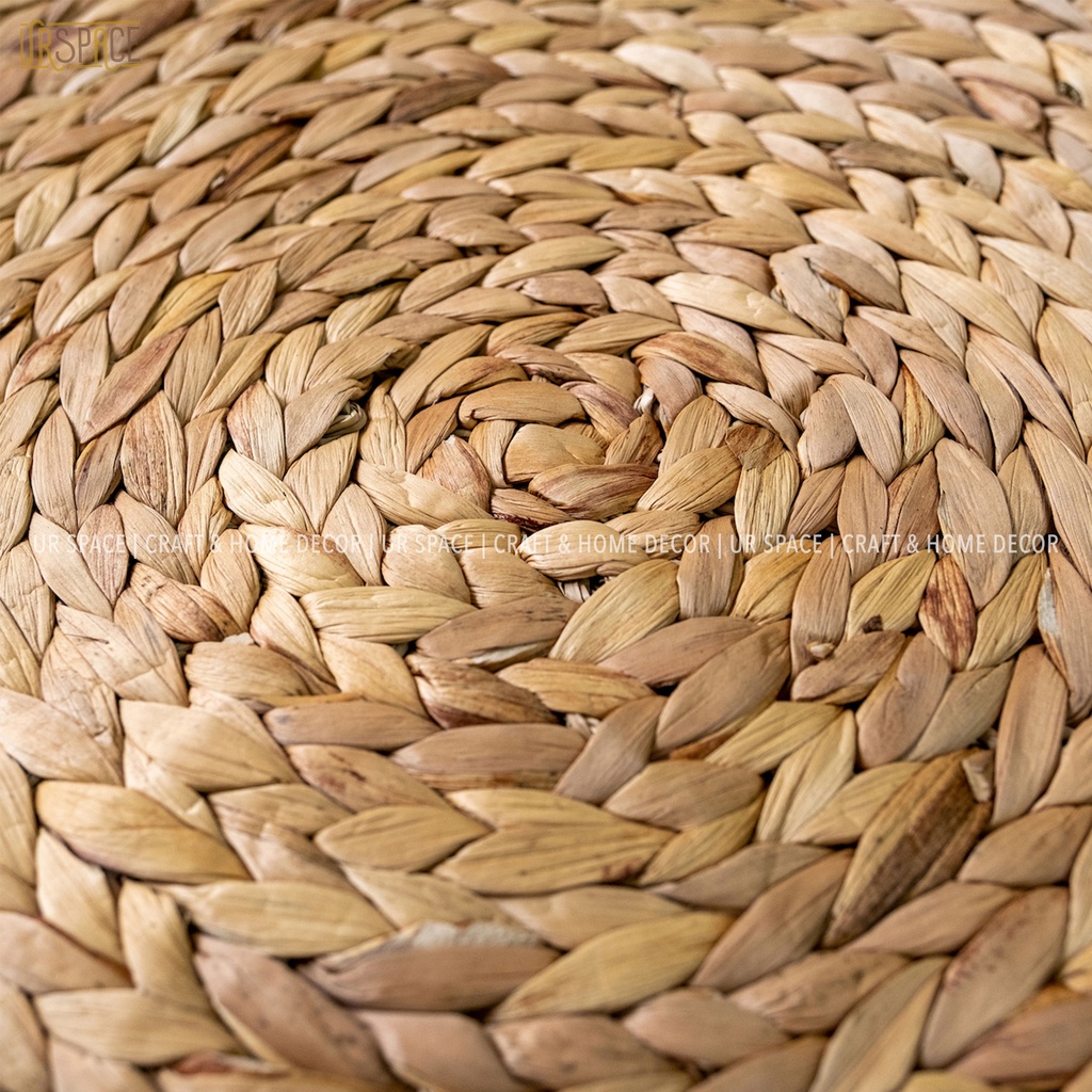 Thảm trải sàn phòng khách hình tròn URSPACE bằng lục bình trang trí decor/ ROUND HYACINTH RUG