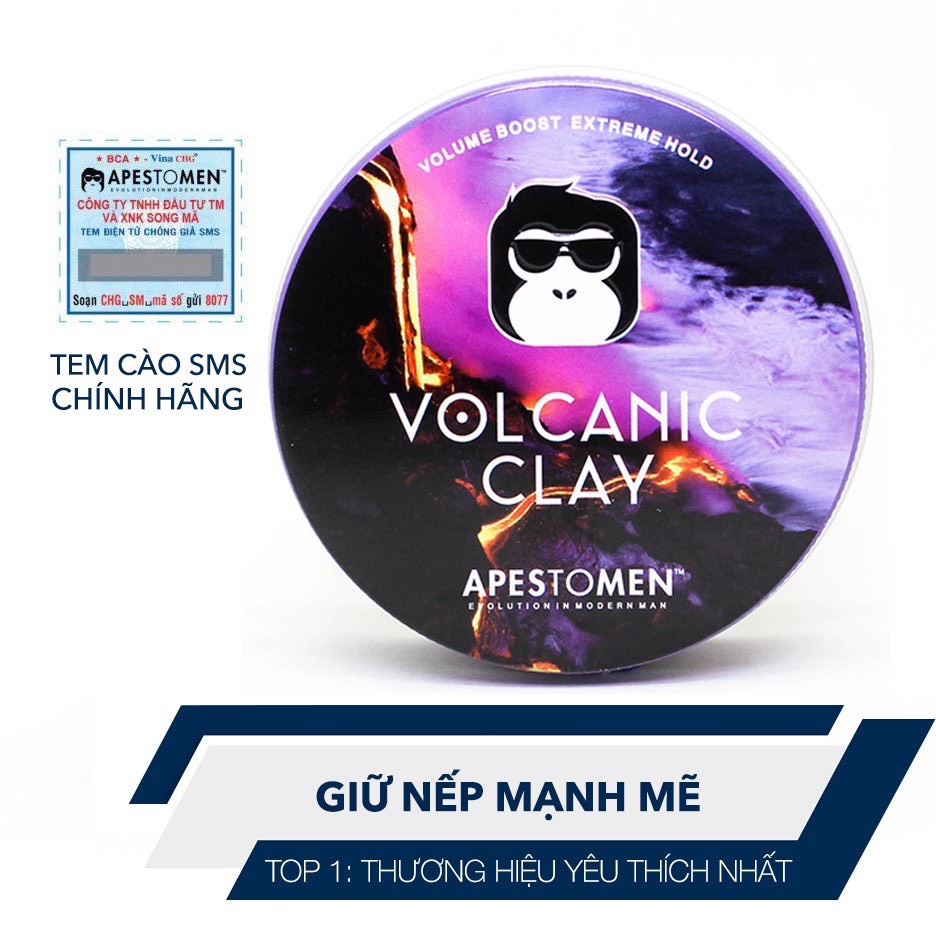 Sáp Vuốt Tóc Apestomen Volcanic Clay 80g