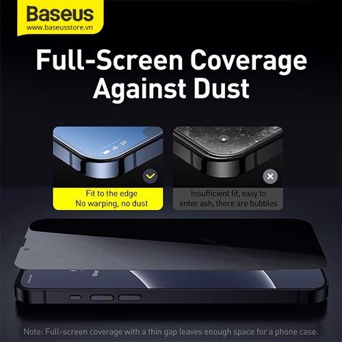 Kính cường lực 6 lớp dùng cho iP 13 Series Baseus Full-Glass Tempered Glass Film (0.3mm, Bộ 2 miếng) ( Hàng Chính Hãng)