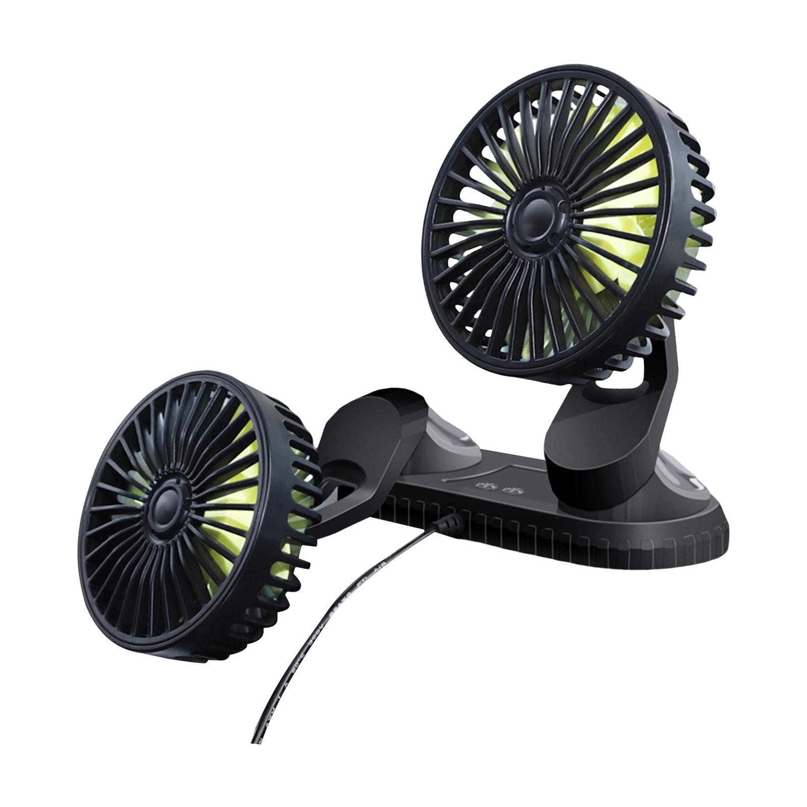 Electric Car Fans, Cooling Air Fan 3 Speeds Wind Micro USB Quiet Strong Portable Car Seat Fan Vehicle Cooling Fan for Car RV Boat Sedan