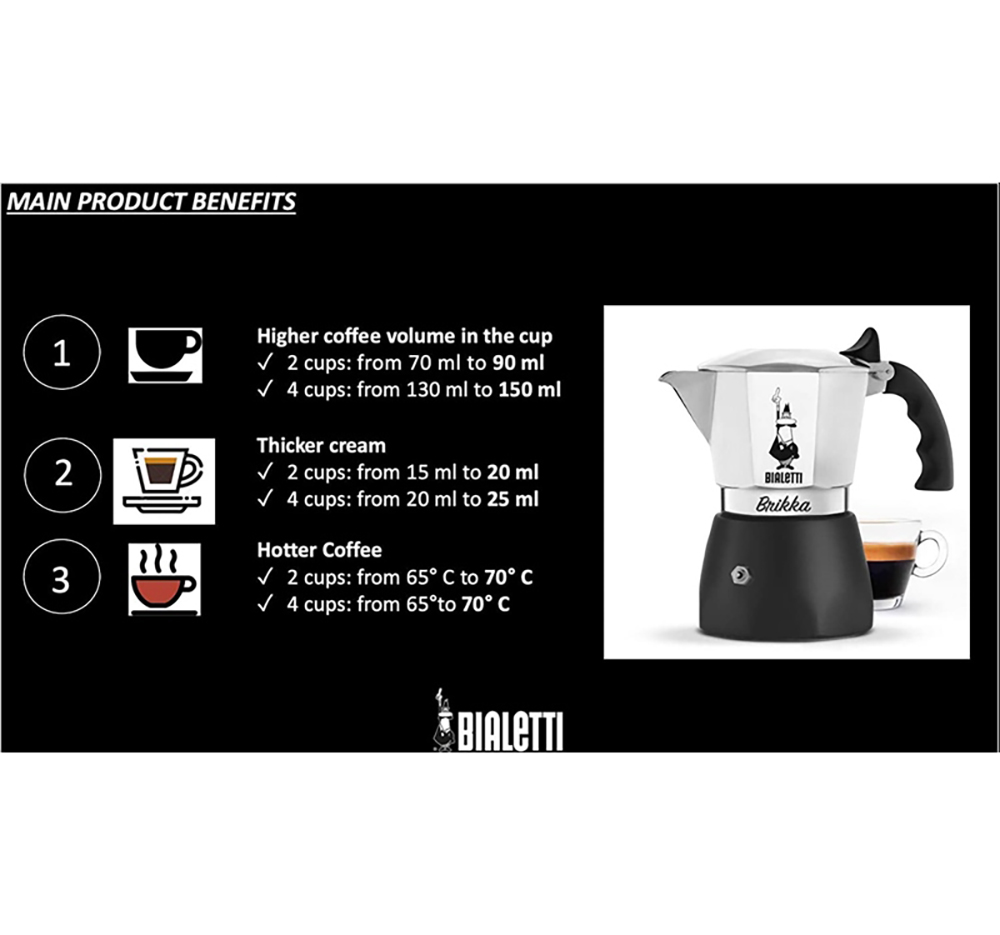 Ấm pha cà phê Bialetti Brikka (2cups - 4 cups)