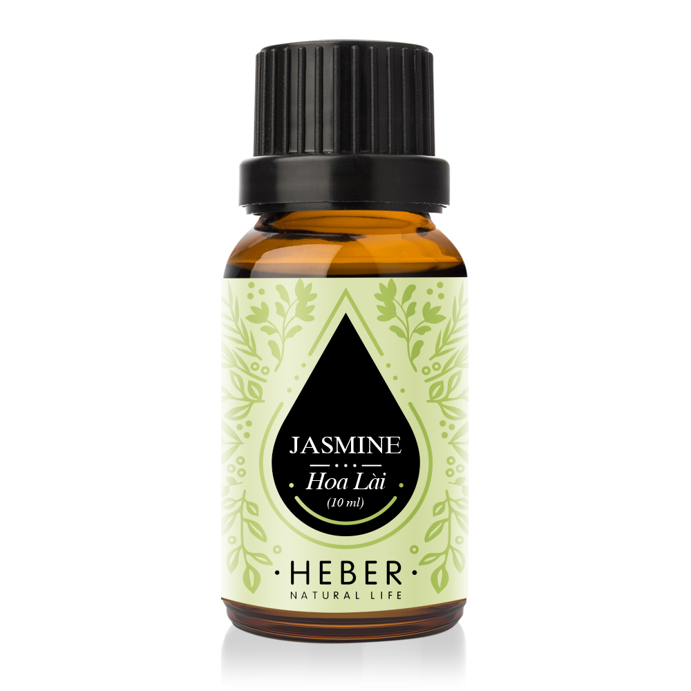 Tinh Dầu Hoa Lài Jasmine Essential Oil Heber | 100% Thiên Nhiên Nguyên Chất Cao Cấp | Nhập Khẩu Từ Ấn Độ | Kiểm Nghiệm Quatest 3 | Xông Thơm Phòng | Hương Dịu Nhẹ