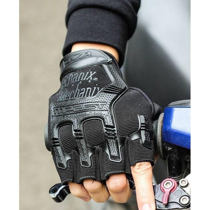  Găng tay nam ,bao tay nam cụt ngón lái xe du lịch phượt Mechanix Mpact