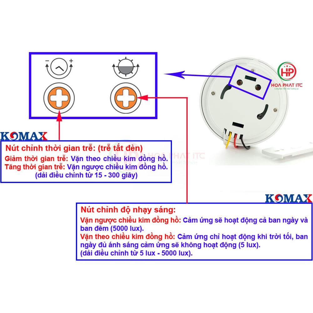 Mắt cảm biến hồng ngoại Komax KM-S19 tự động bật tắt có thể điều chỉnh độ nhạy và thời gian - Hàng chính hãng