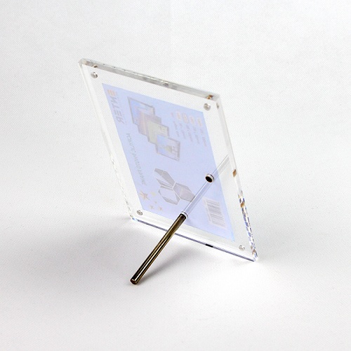 Khung hình mica cao cấp Enter FR02 100x150mm mica 5mmx2, Khung ảnh để bàn chân inox, Khung bằng khen