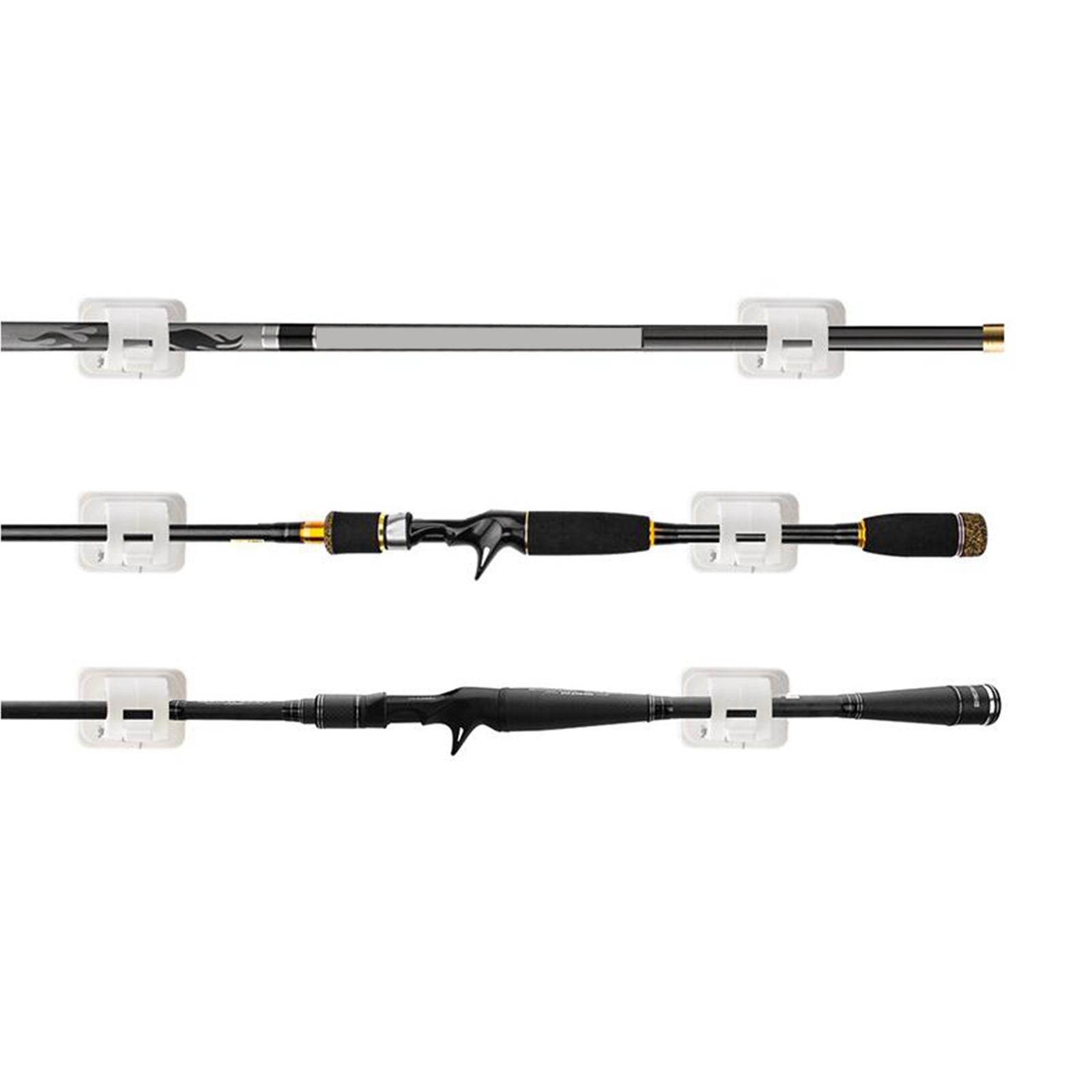 2x Fishing Rod Rack Wall Mount Vertical Horizontal Fish Pole Storage Holder