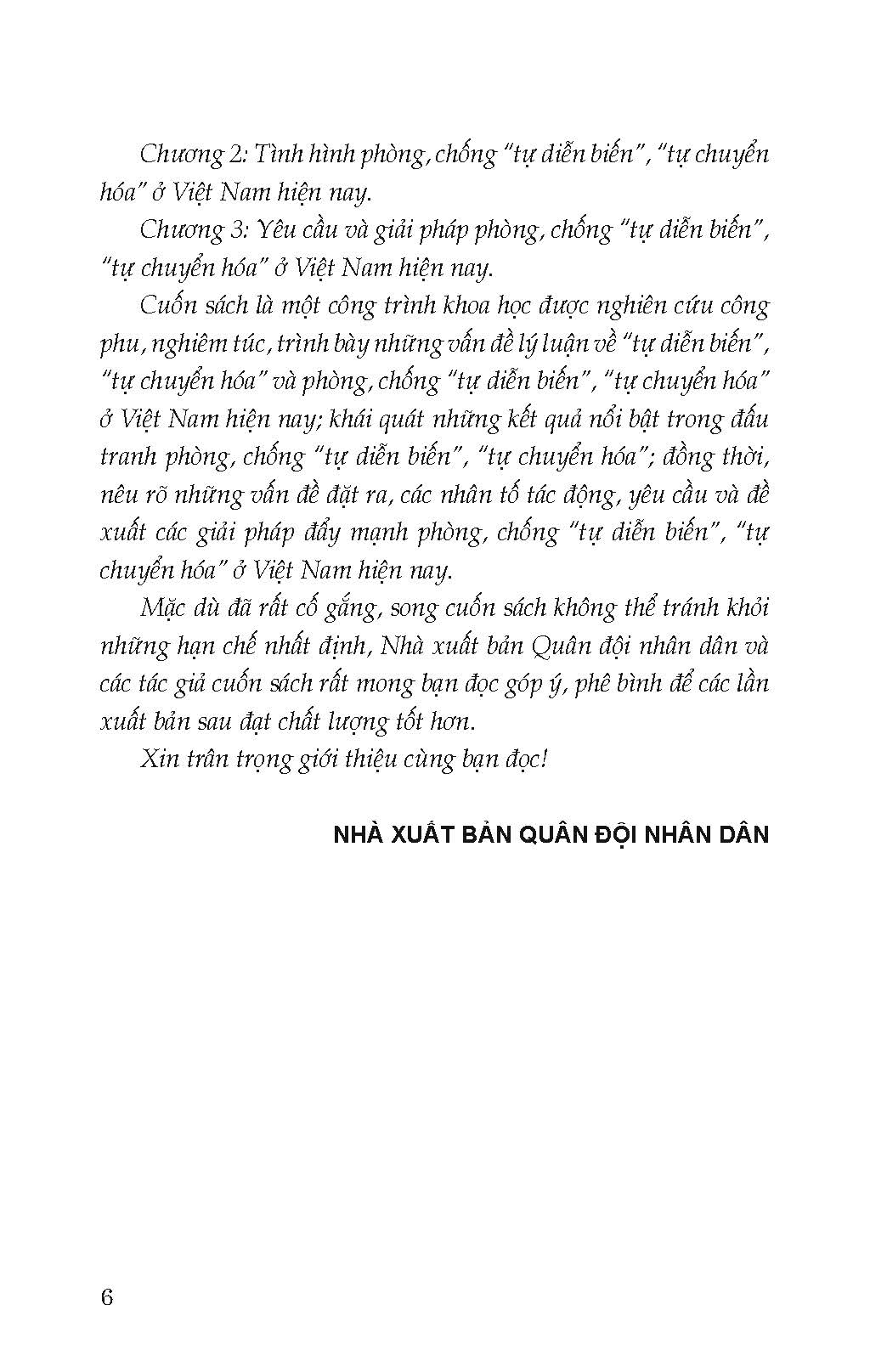 Phòng, Chống "Tự Diễn Biến", "Tự Chuyển Hóa" Ở Việt Nam Hiện Nay