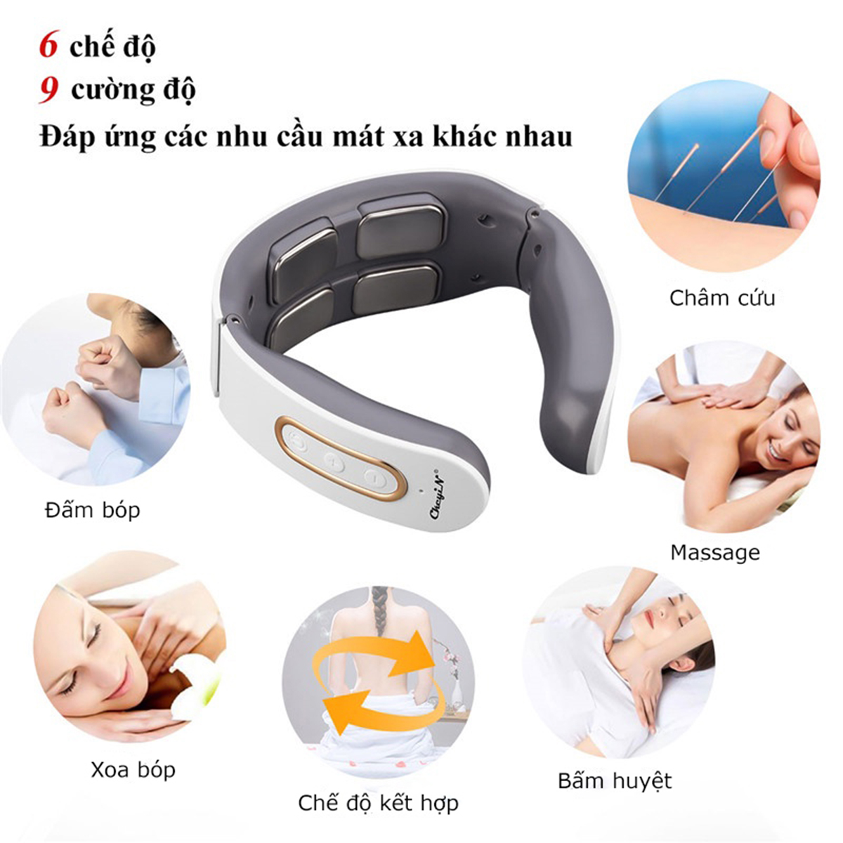 Máy Massage Cổ Vai Gáy Cầm Tay SeaSy SS65 Bản Pro - Máy Mát Xa Cao Cấp Giúp Giảm Đau Nhức Cổ Vai Gáy, Lưu Thông Máu, Giảm Stress Mọi Lúc Mọi Nơi Dành Cho Mọi Lứa Tuổi  - Hàng Chính Hãng