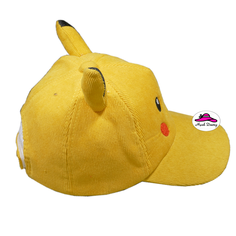 Nón kết Pikachu cho bé trai từ 3 đến 7 tuổi chất liệu vải nhung mềm mại, kiểu dáng dễ thương bắt mắt - Hạnh Dương