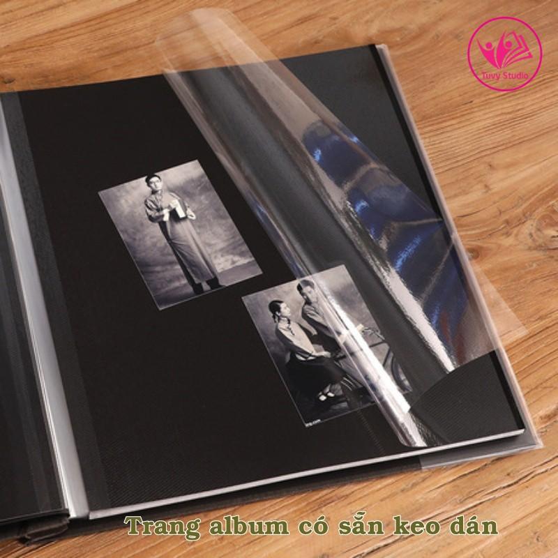 Album ảnh cỡ 27x29 cm có sẵn keo dán bìa giấy da lộn sang trọng