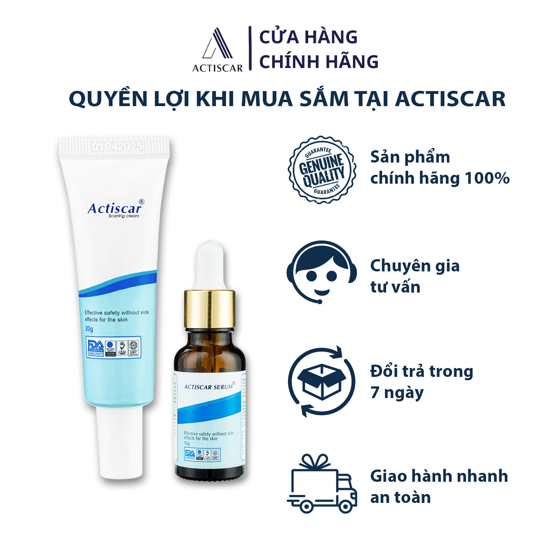 - Hỗ Trợ Trị Sẹo Actiscar làm mờ sẹo Lồi, Sẹo Lõm, Sẹo Rỗ, Sẹo Thâm Lâu Năm