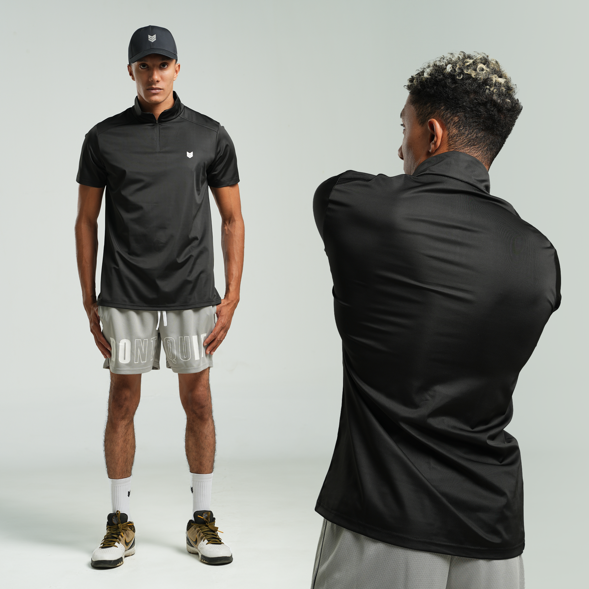 Áo ngắn tay Redikick Half zip Training Top co giãn Bóng Rổ Pickle ball Gym Chạy Bộ Bóng Đá Tennis
