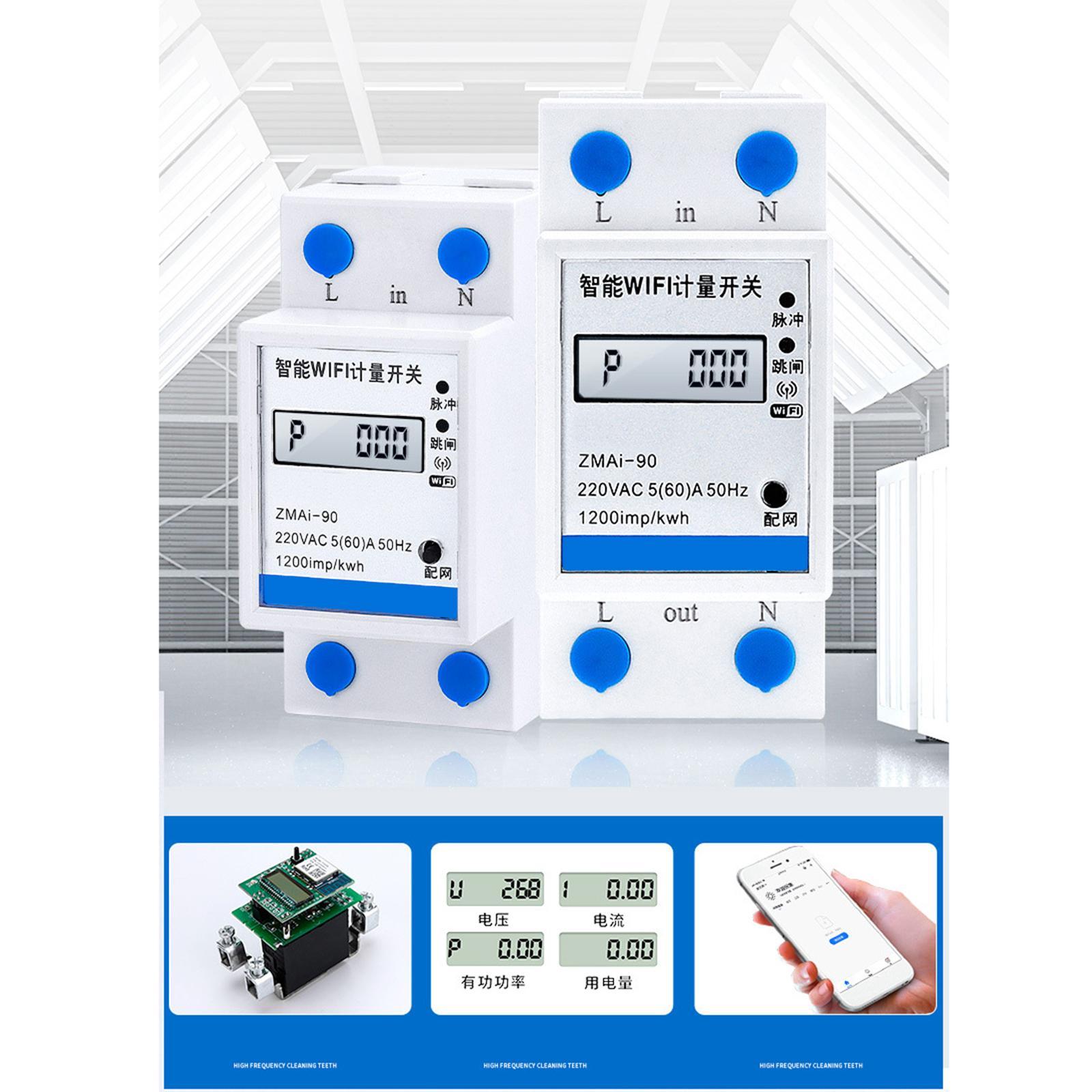 Intelligent Smart Energy Meter Watt Meter WiFi Power Meter for Hotels Home