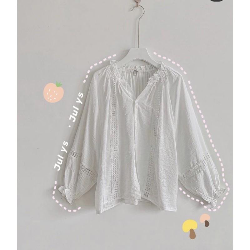 Áo sơmi Ulzzang phối ren mặc 2 kiểu