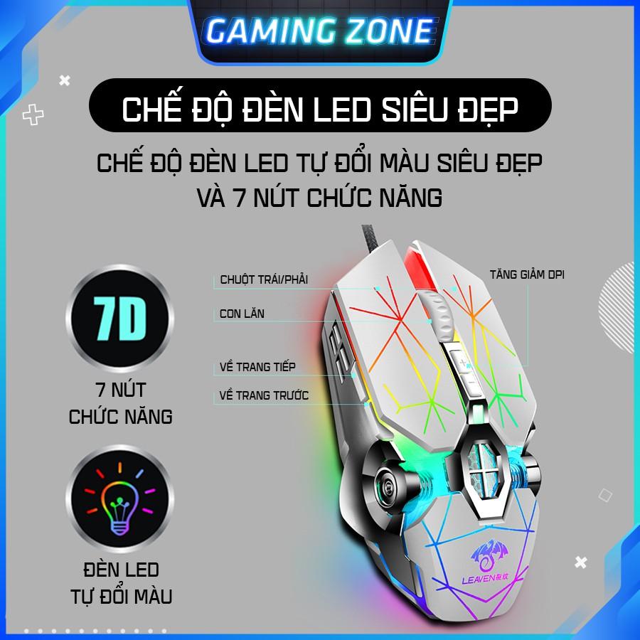 Chuột chơi game có dây S30 PRO LED RGB 7 màu cực đẹp, dây siêu bền, phần mềm chỉnh DPI