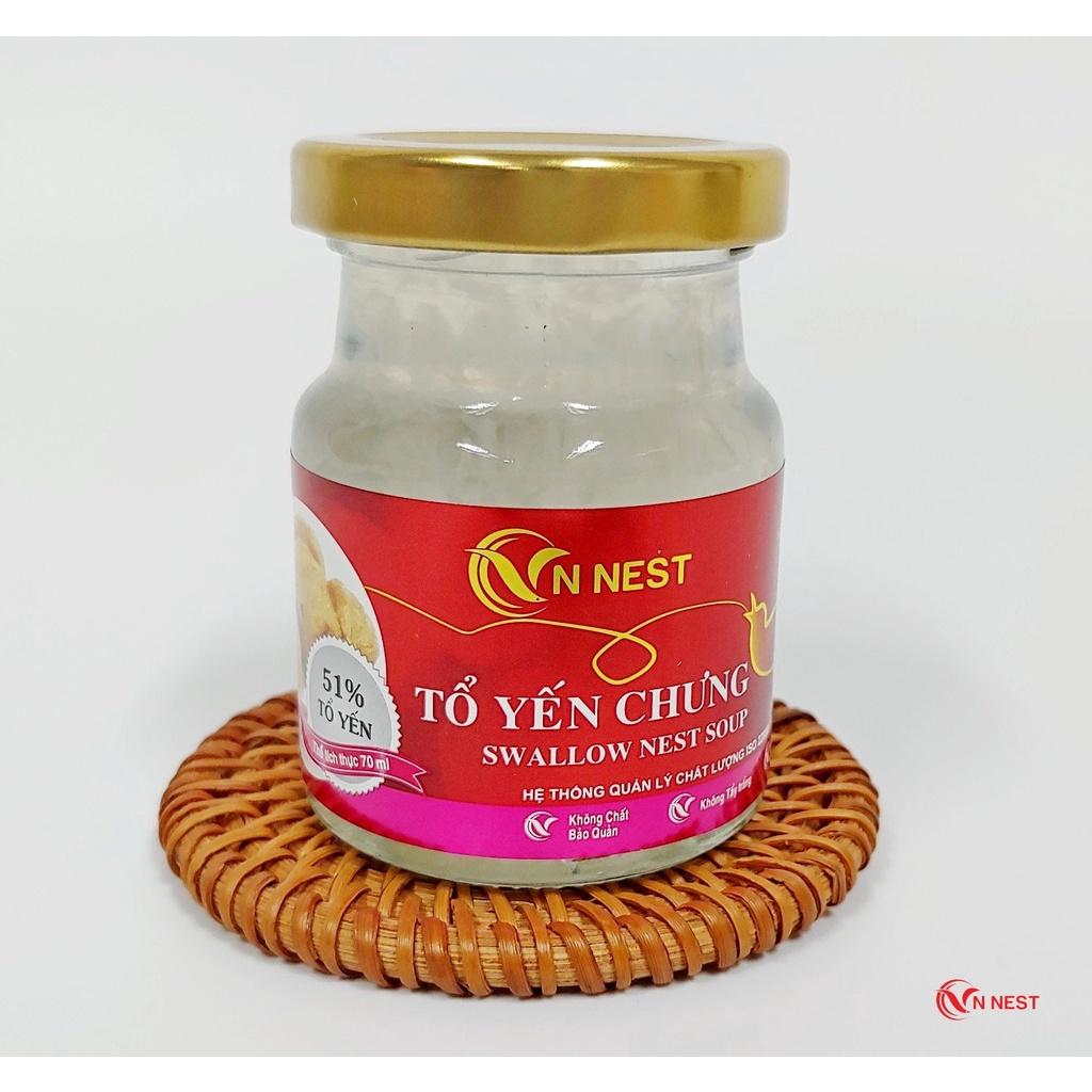 Yến Chưng Sẵn Đường Phèn 51% (Lốc 6 Lọ x 70ml) - Vnnest