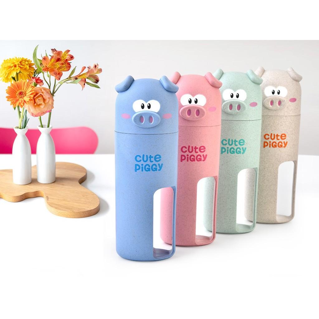 Hộp Đựng Bàn Chải Hình Heo Lúa Mạch Cute Piggy