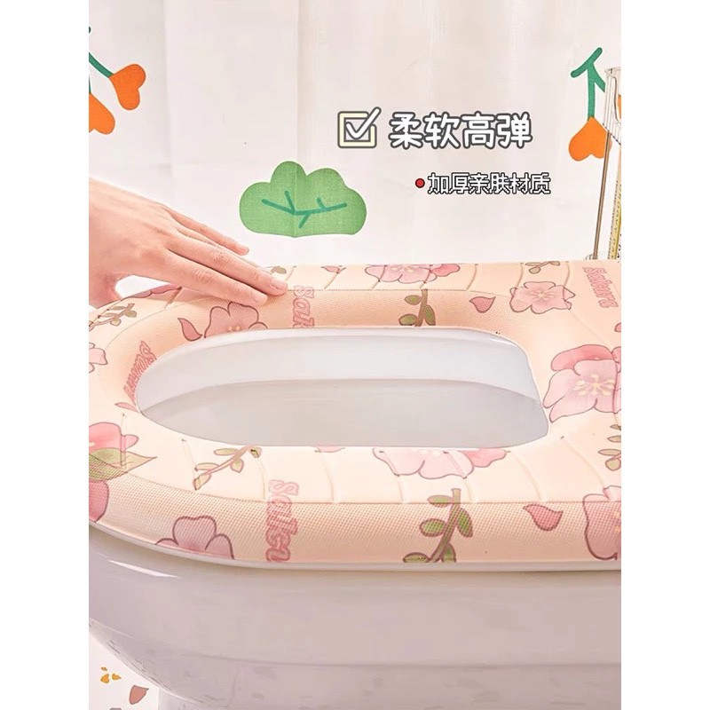 Miếng Lót Bồn Cầu Bằng Xốp Không Thấm Nước Giữ Ấm Siêu Mềm, Dễ Dàng Vệ Sinh