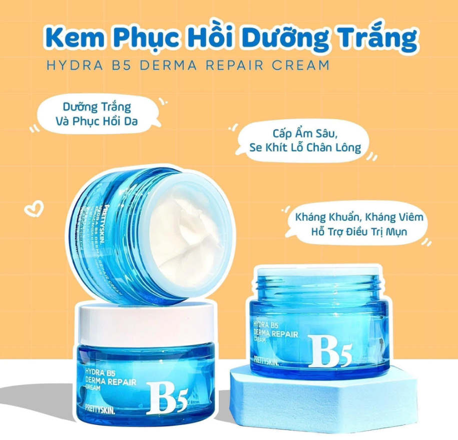 Kem Dưỡng Cấp Ẩm Trắng Da Prettyskin Hydra B5 Derma Repair Cream