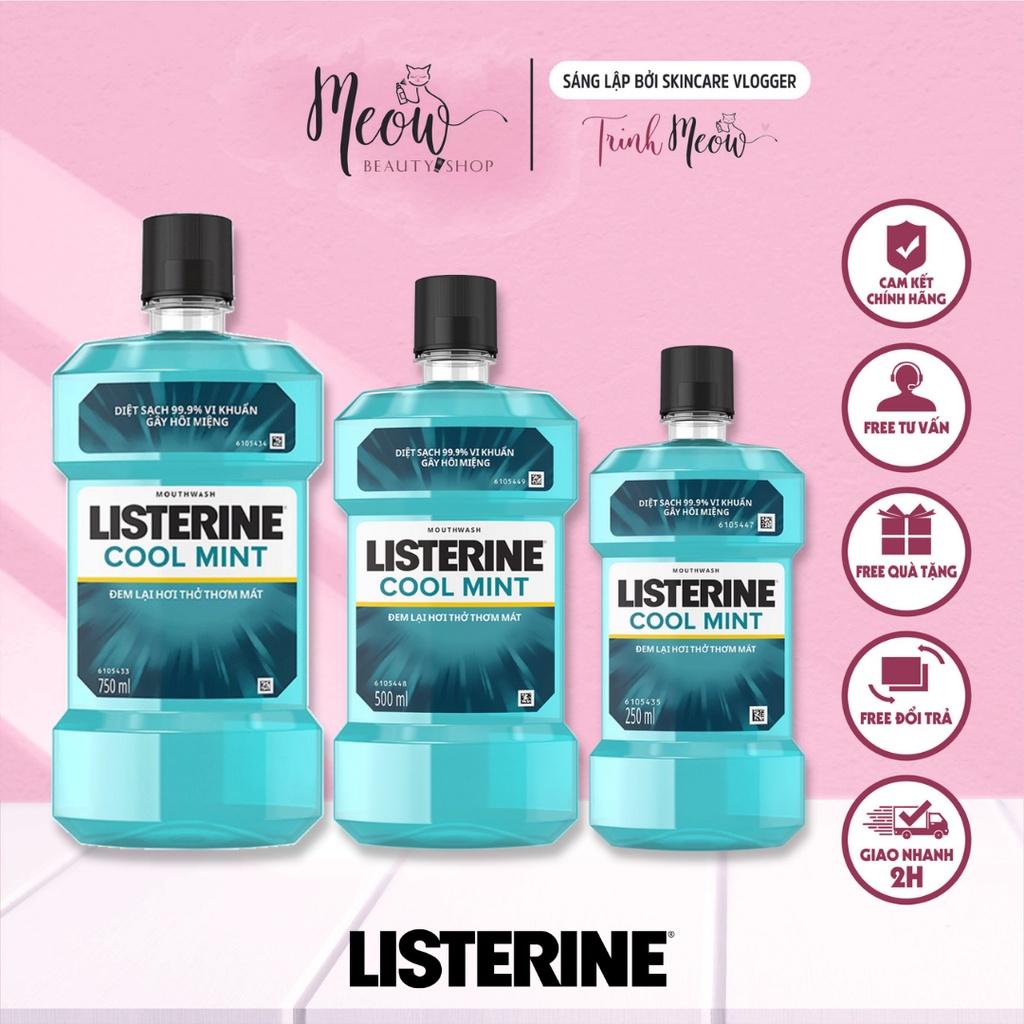 Nước súc miệng Listerine hơi thở thơm mát hương bạc hà Cool Mint