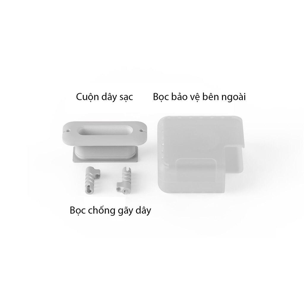 Ốp bọc bảo vệ sạc dành cho Macbook đa năng 3 trong 1, chống trầy xước, chống va đập - Kèm 02 đầu bọc chống gẫy