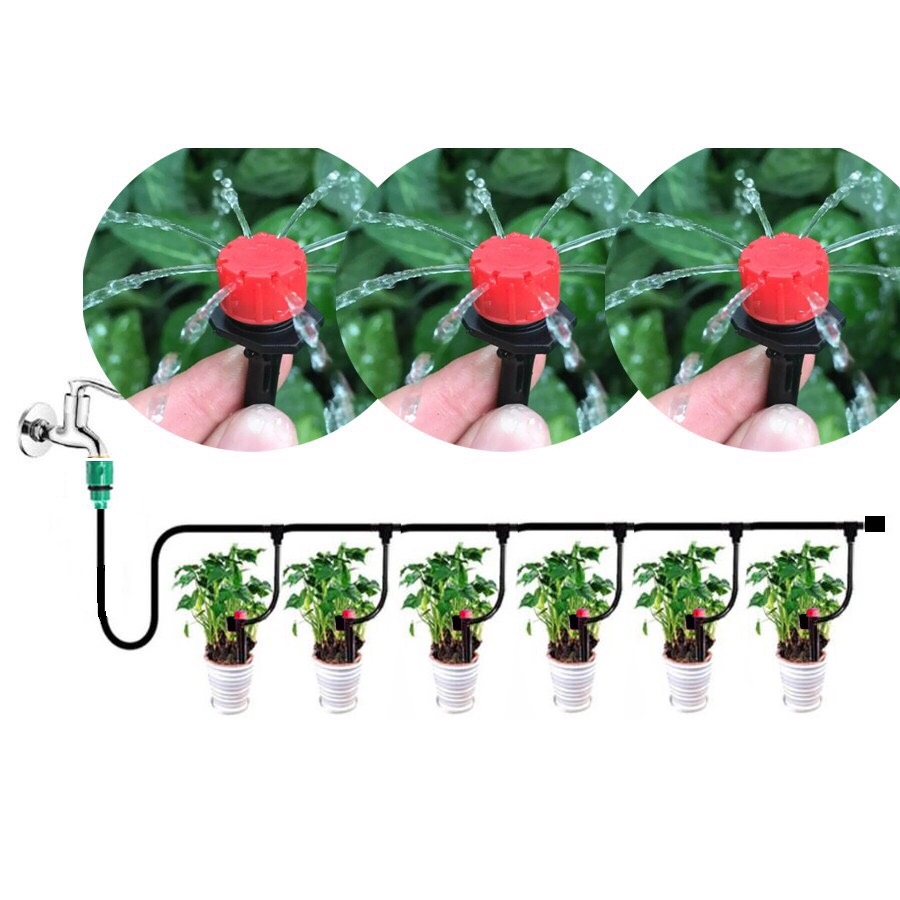 Bộ tưới cây tự động 8 béc nhỏ giọt kèm van nước hẹn giờ cao cấp
