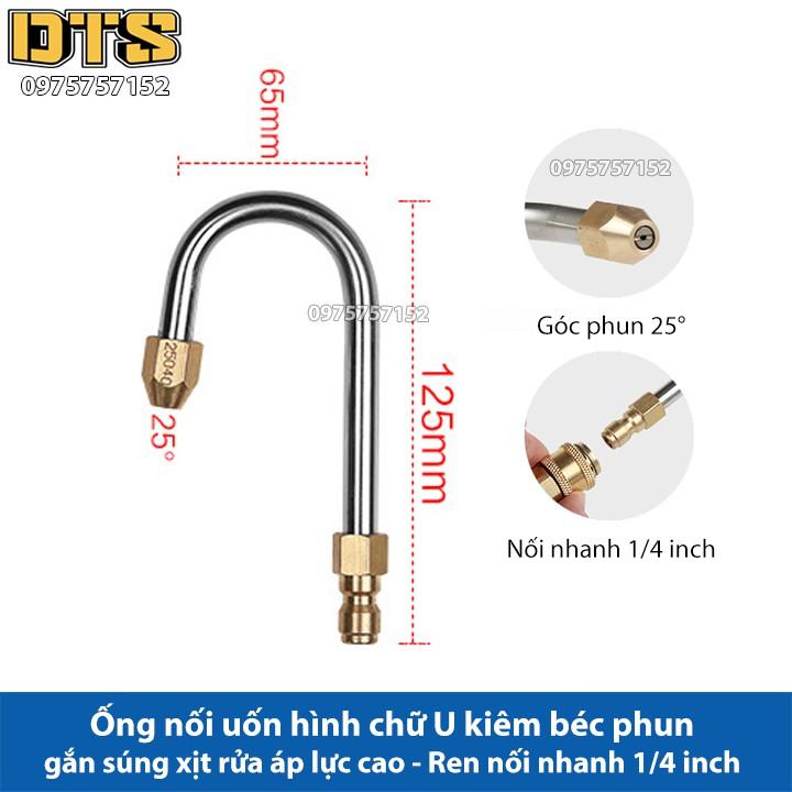 Ống nối uốn cong kiêm béc phun gắn súng xịt rửa áp lực cao - Ren nối nhanh 1/4 inch