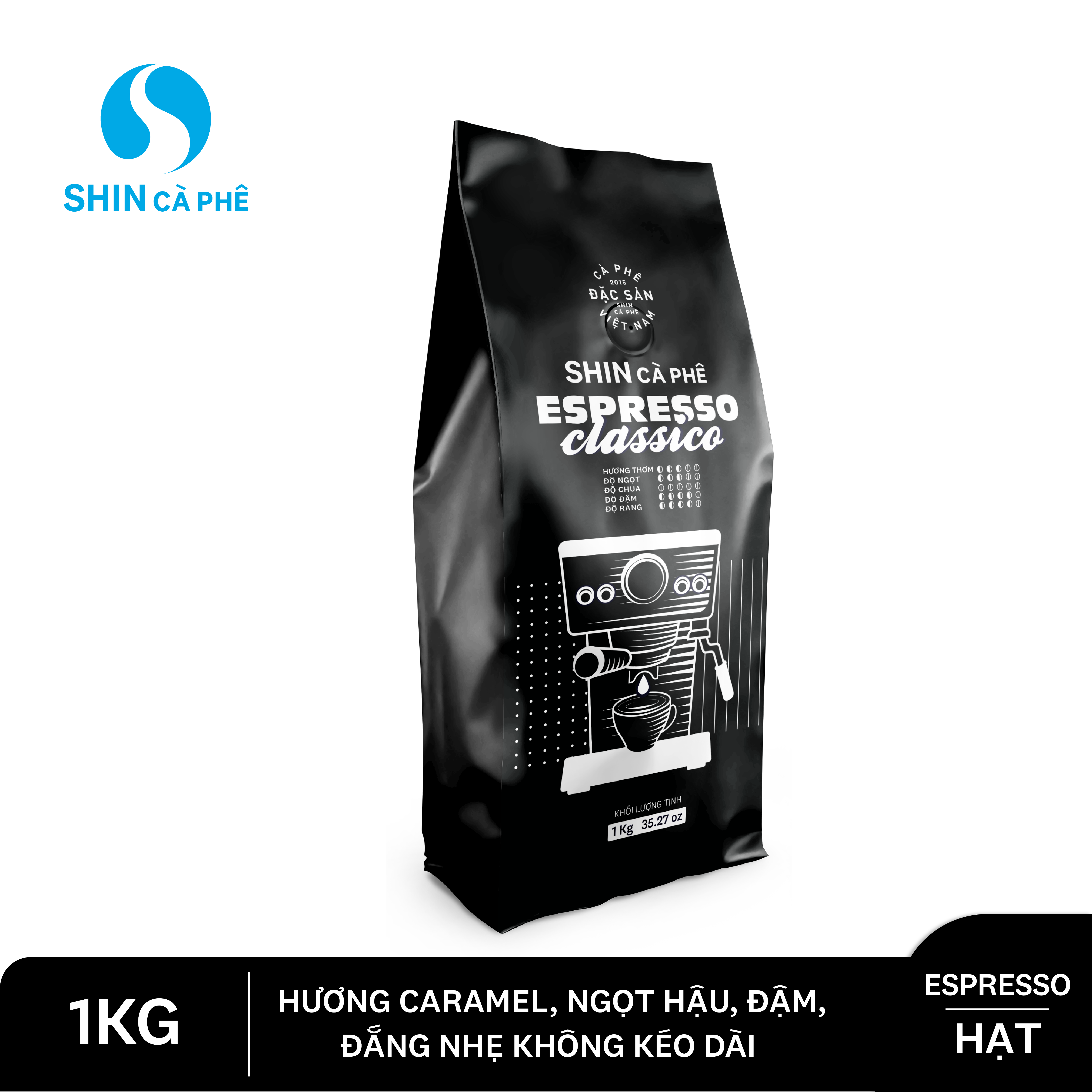 SHIN Cà Phê - Espresso Classico 1Kg Hạt - Cà Phê Nguyên Chất Pha Máy