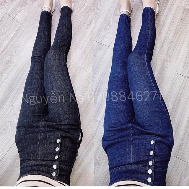 Quần jeans dáng ôm cạp siêu cao lưng gài 5 nút- ảnh thật toàn bộ