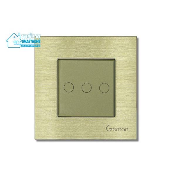 Công tắc đèn WIFI mặt nhôm 3 nút GOMAN GM-W3G86-223S/B/G