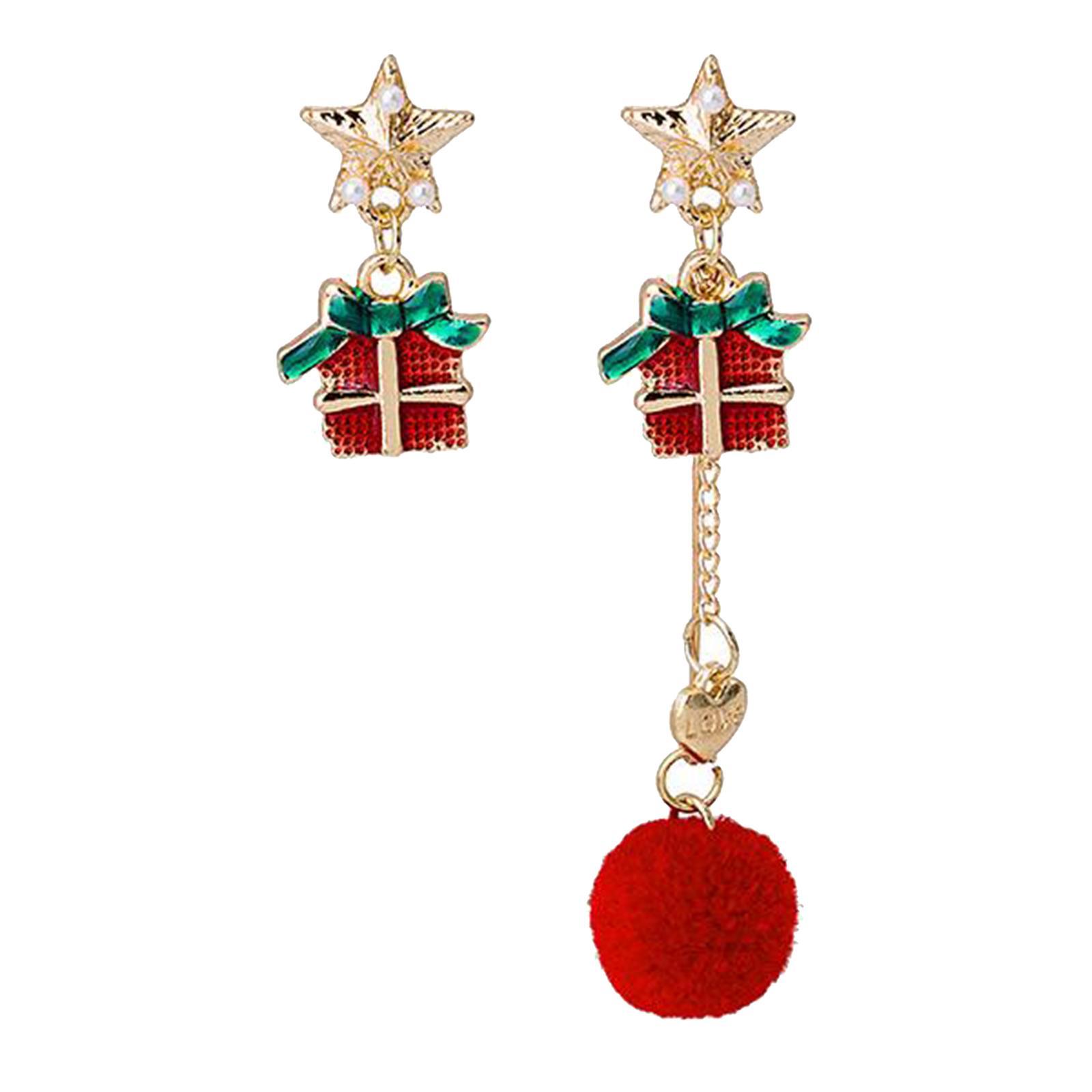 Footful Asymmetrical Christmas Stud Earrings Jewellery Dangle Stud for Girls