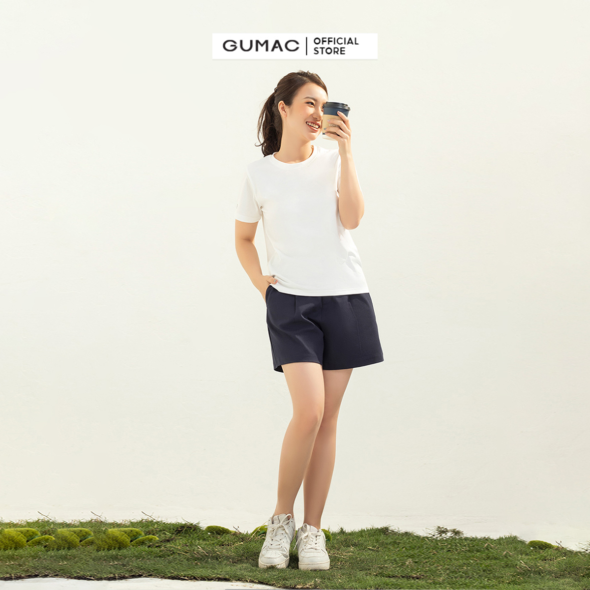 Quần short nữ GUMAC QC03063 form A nhẹ phối đai